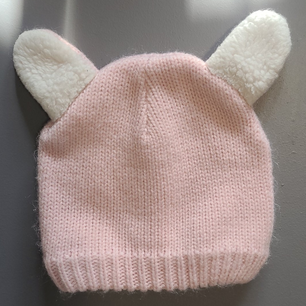 Pink Knitted Hat With Ears
